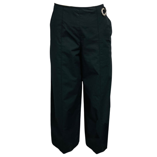 Hermes Black Cotton Pants with Lambskin Leather Belt