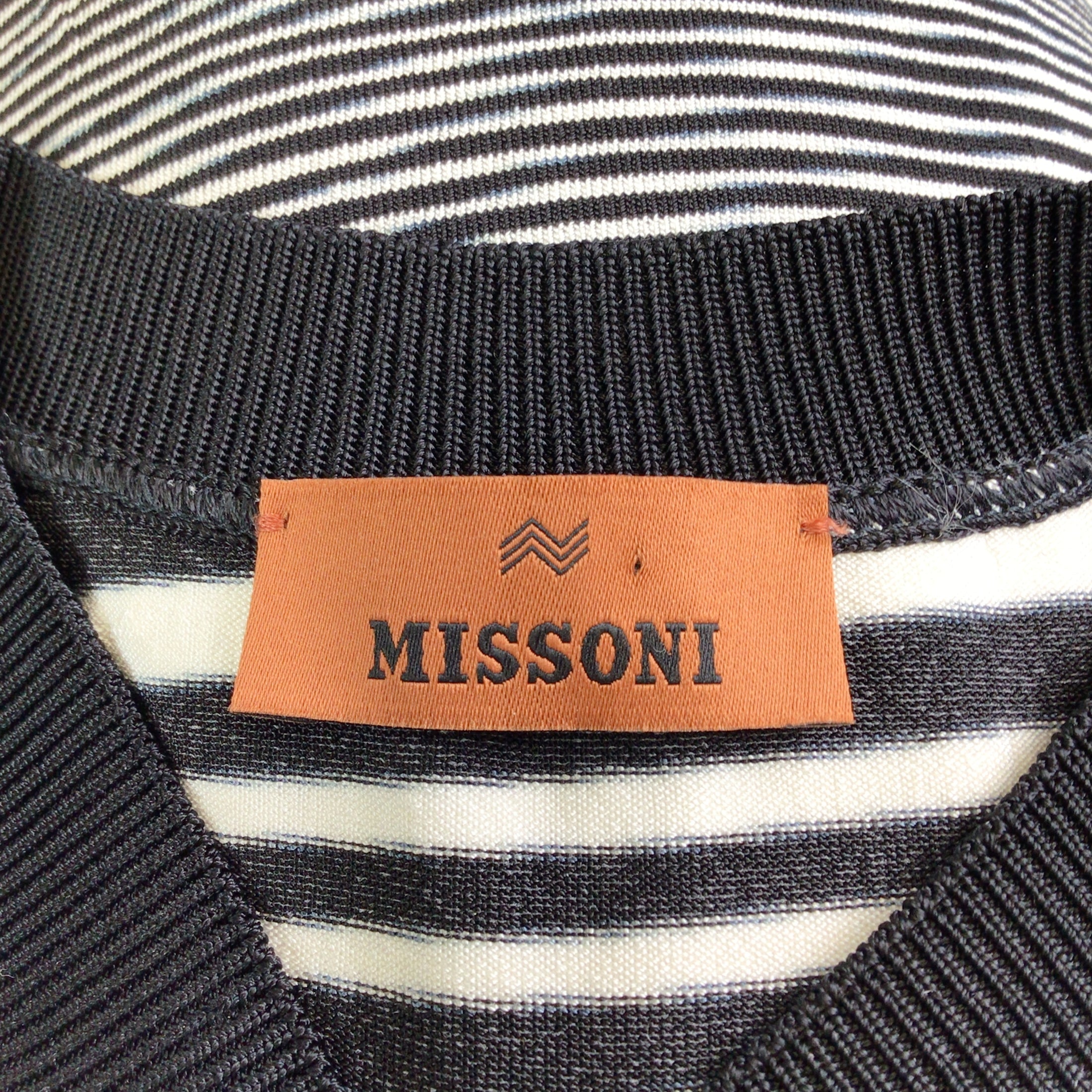 Missoni Black / White 2022 Sleeveless V-Neck Knit Top