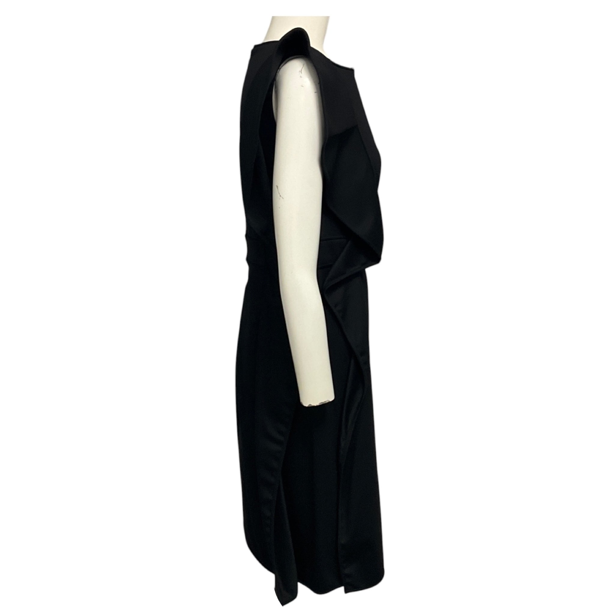 Valentino Technocouture Black Ruffled Nylon Stretch Cocktail Dress