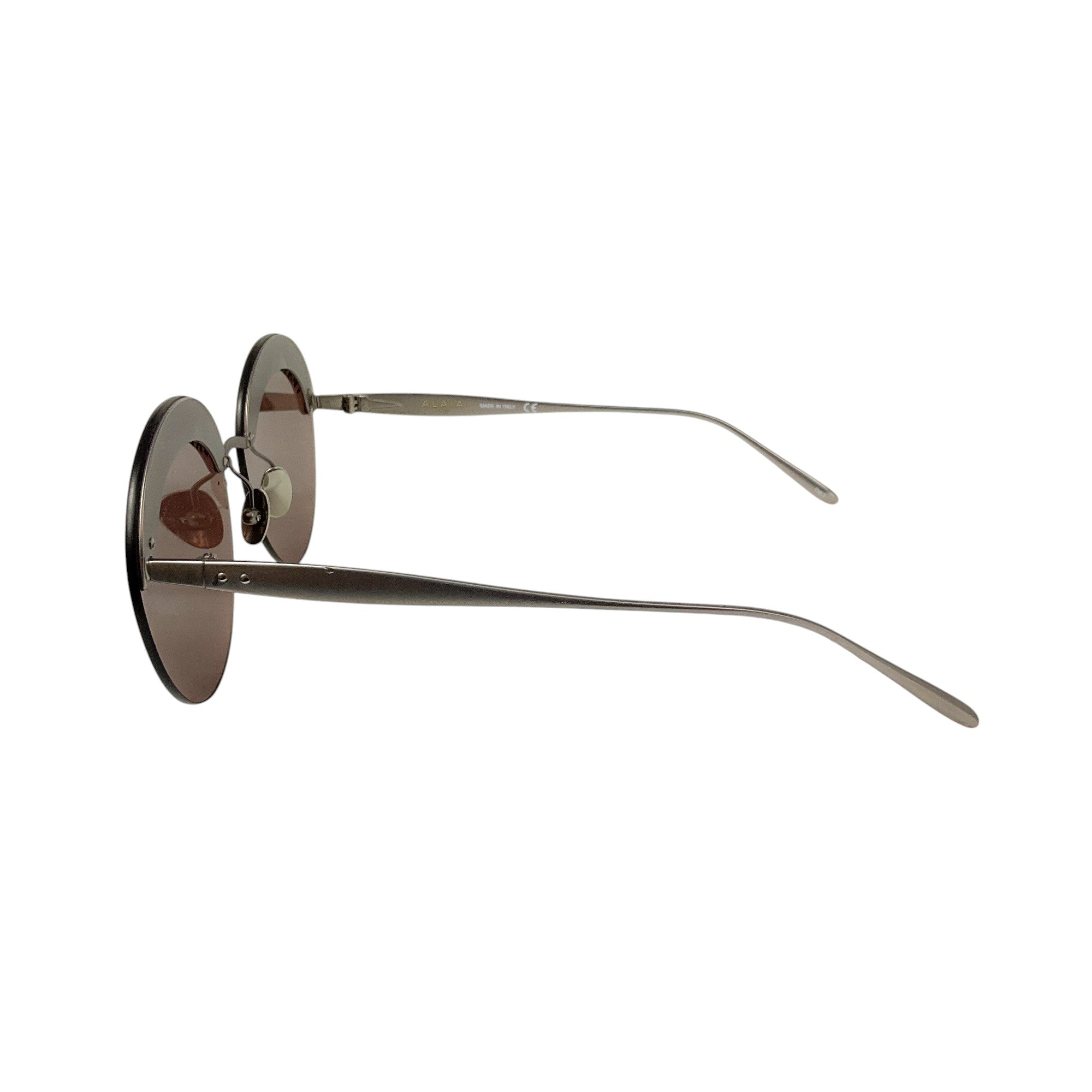 Alaia Brown / Ruthenium Rimless Round Sunglasses