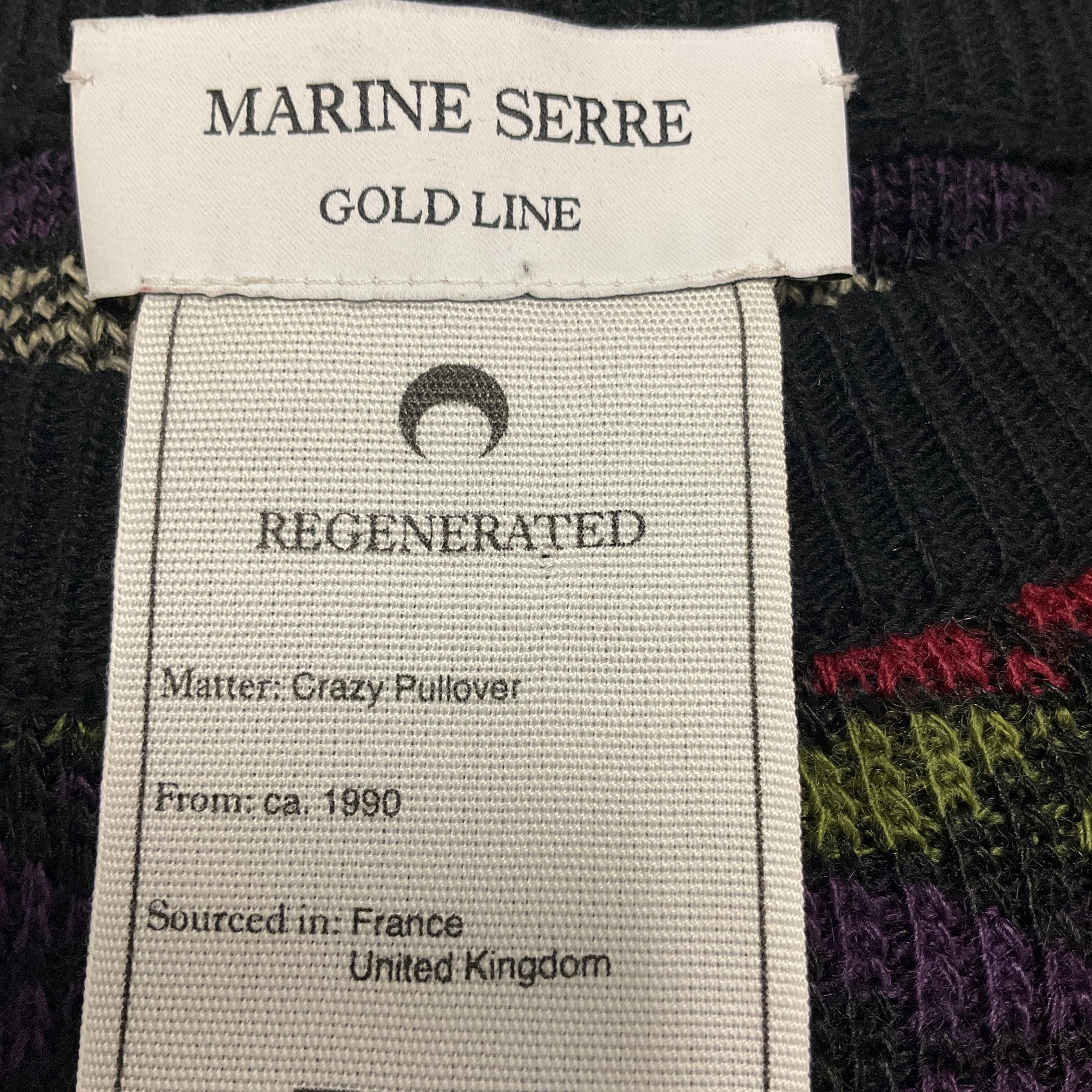 Marine Serre Black Multi Crazy Pullover Sweater Dress