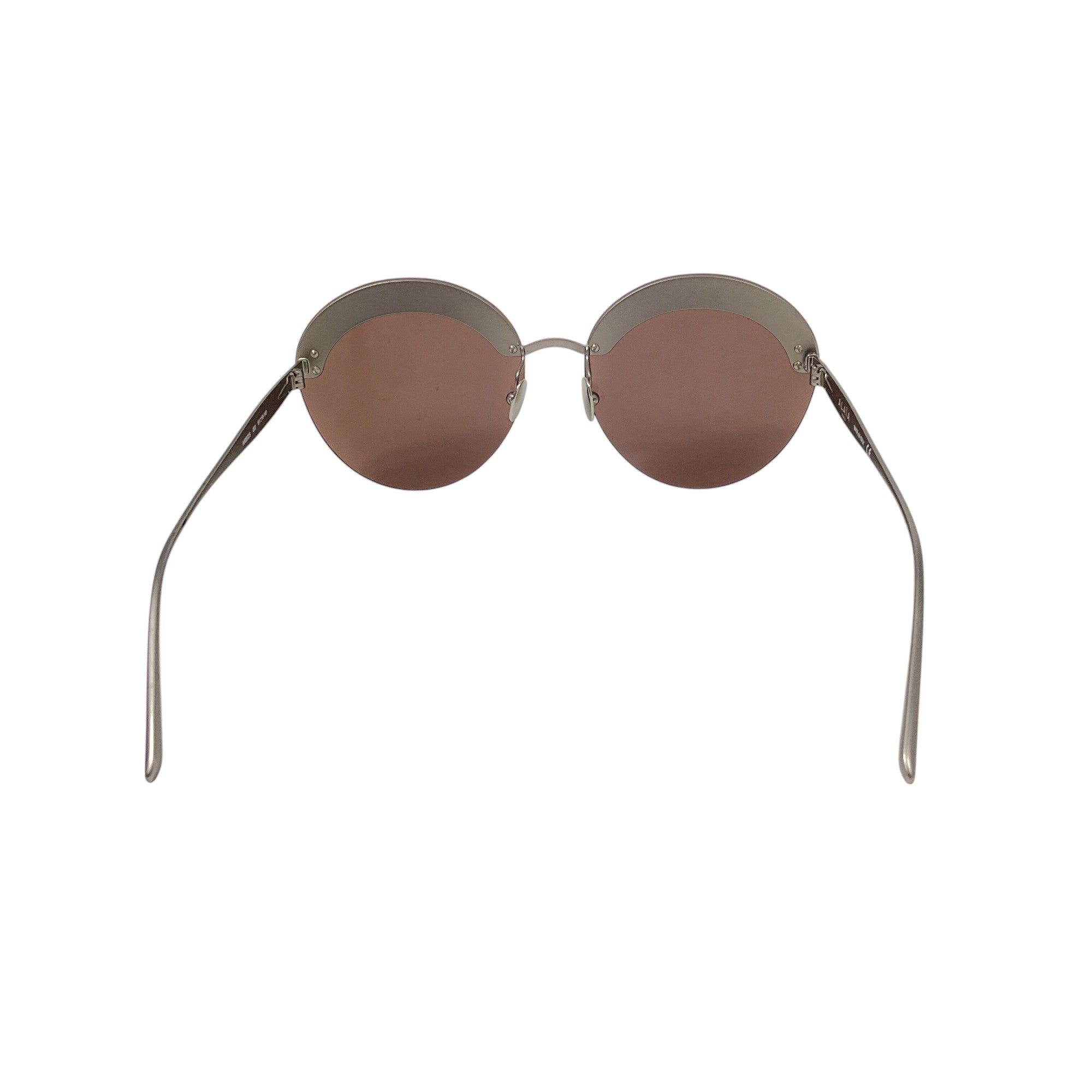 Alaia Brown / Ruthenium Rimless Round Sunglasses
