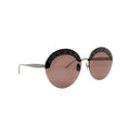 Load image into Gallery viewer, Alaia Brown / Ruthenium Rimless Round Sunglasses
