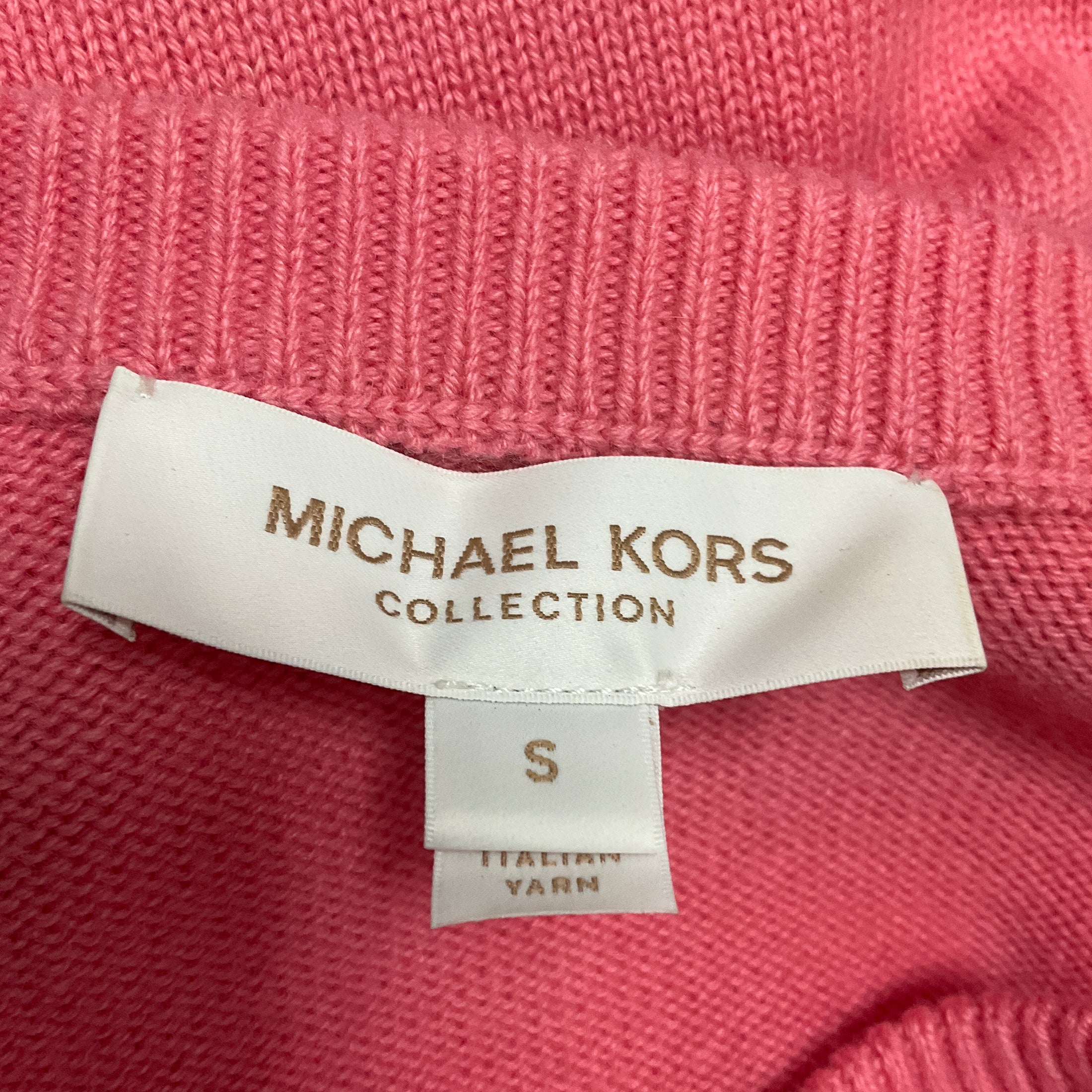 Michael Kors Collection Geranium Pink Cashmere Crushed Sleeve Sweater