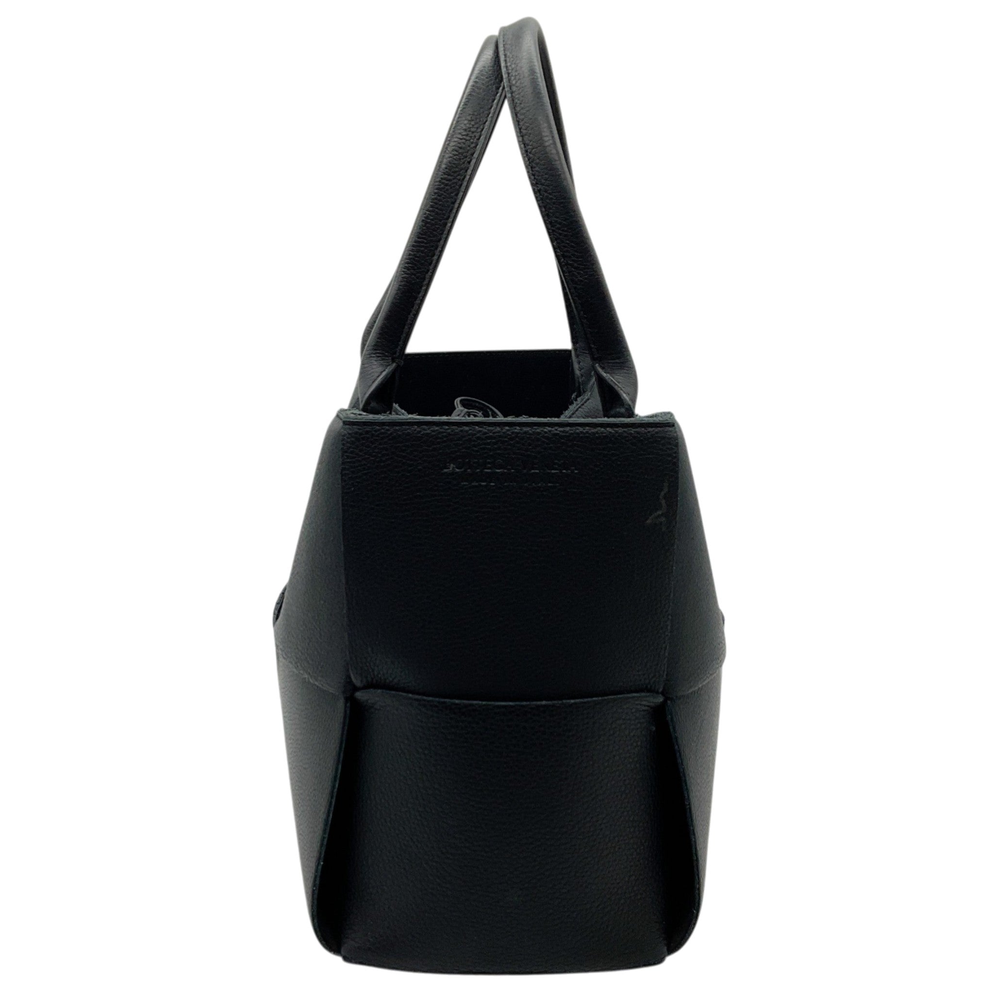 Bottega Veneta Black Maxi Intreccio Leather Small Arco Tote