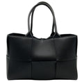 Load image into Gallery viewer, Bottega Veneta Black Maxi Intreccio Leather Small Arco Tote
