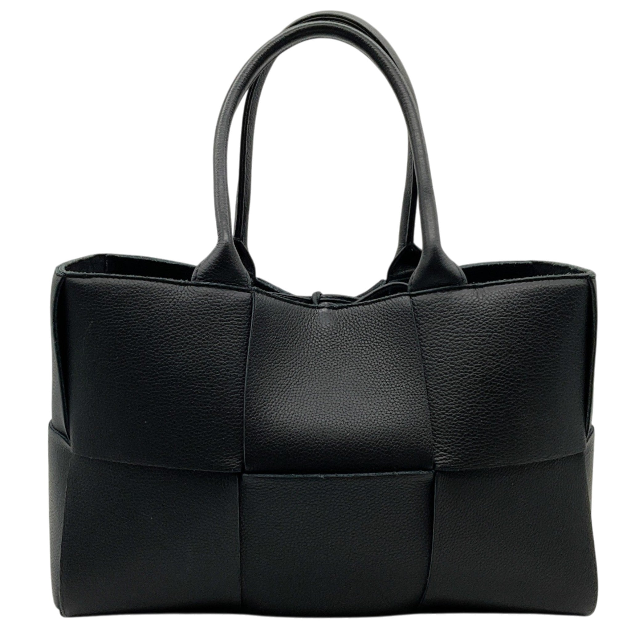 Bottega Veneta Black Maxi Intreccio Leather Small Arco Tote