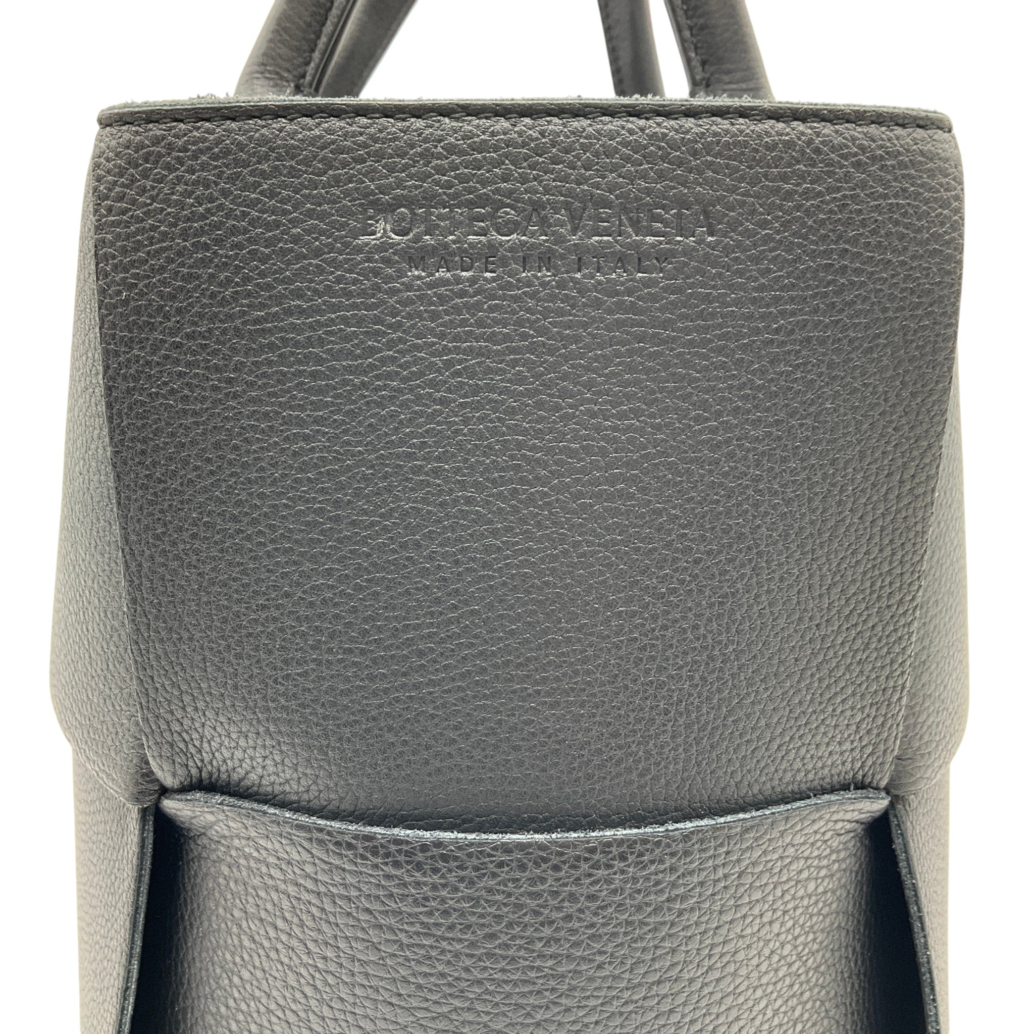 Bottega Veneta Black Maxi Intreccio Leather Small Arco Tote