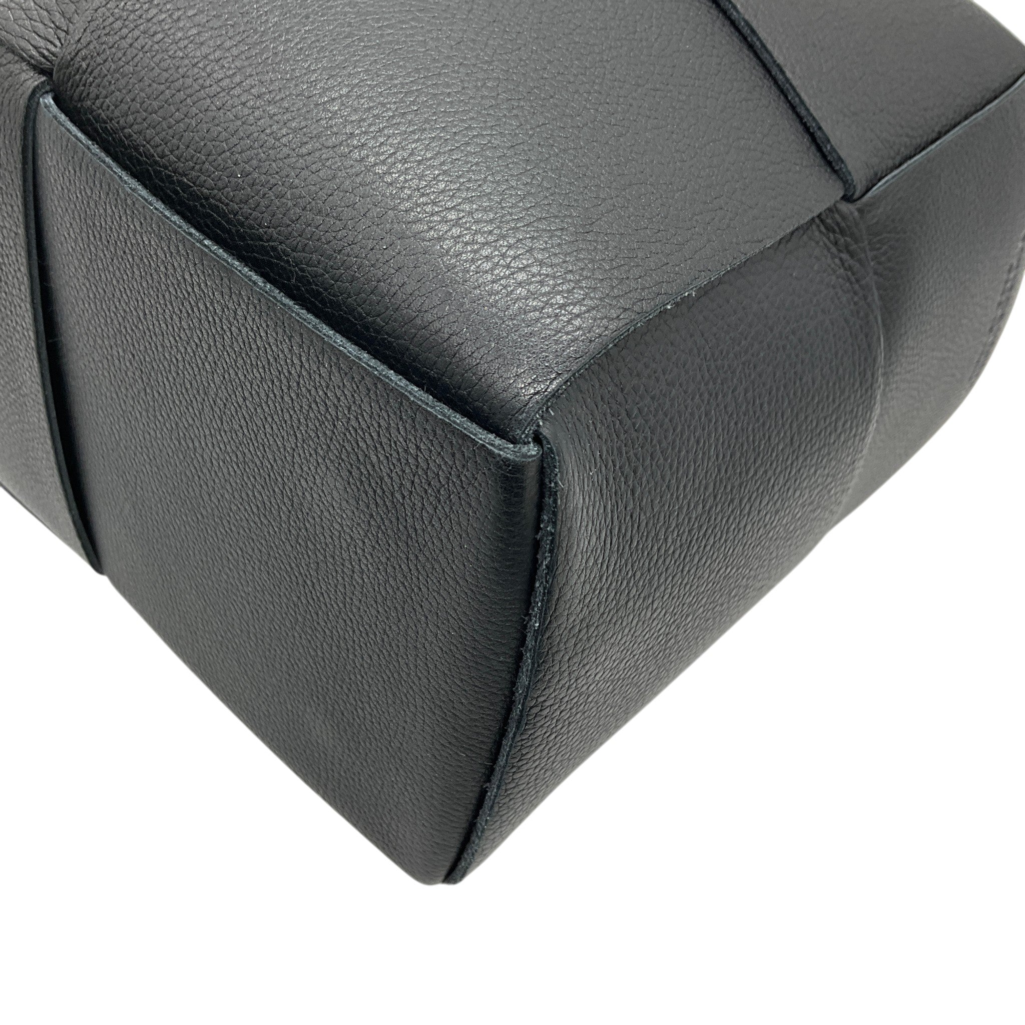 Bottega Veneta Black Maxi Intreccio Leather Small Arco Tote