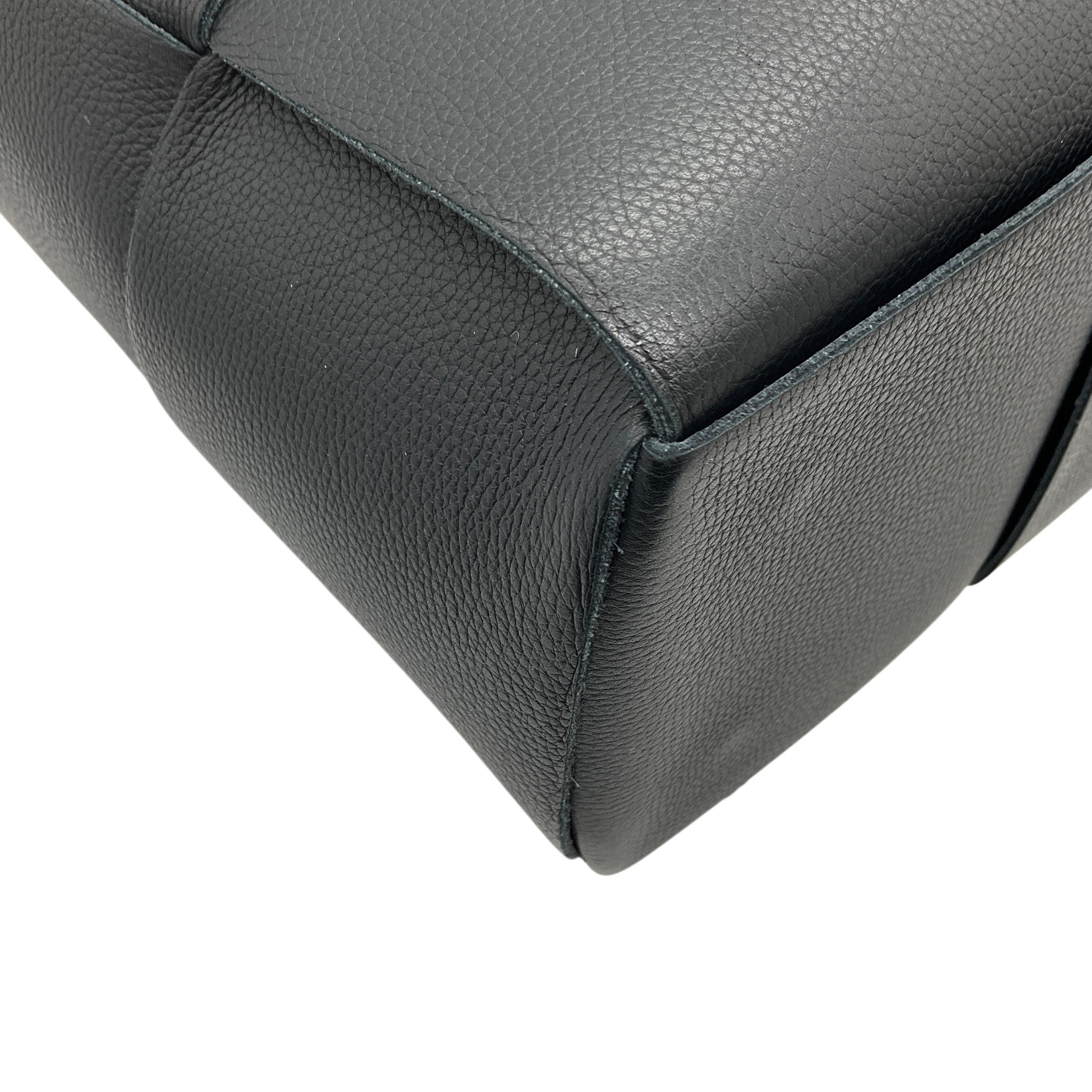 Bottega Veneta Black Maxi Intreccio Leather Small Arco Tote