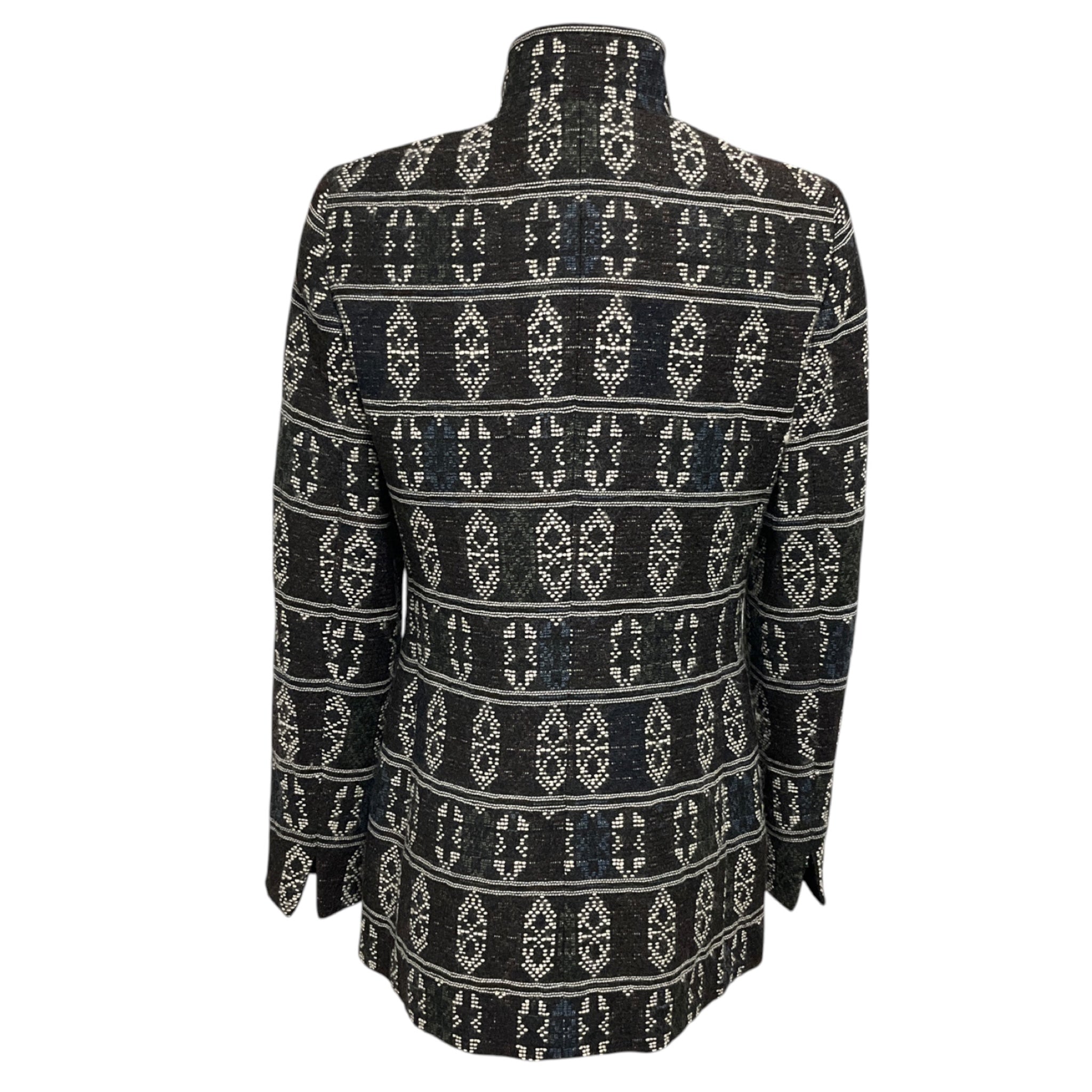 Akris Punto Black Multi Patterned Zip Front Wool Jacket