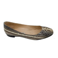 Load image into Gallery viewer, Manolo Blahnik Beige / Grey Snakeskin Leather Flats
