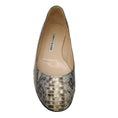 Load image into Gallery viewer, Manolo Blahnik Beige / Grey Snakeskin Leather Flats
