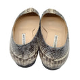 Load image into Gallery viewer, Manolo Blahnik Beige / Grey Snakeskin Leather Flats
