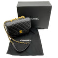 Load image into Gallery viewer, Chanel Black Quilted Leather Flap Chain Top Handle Bag
