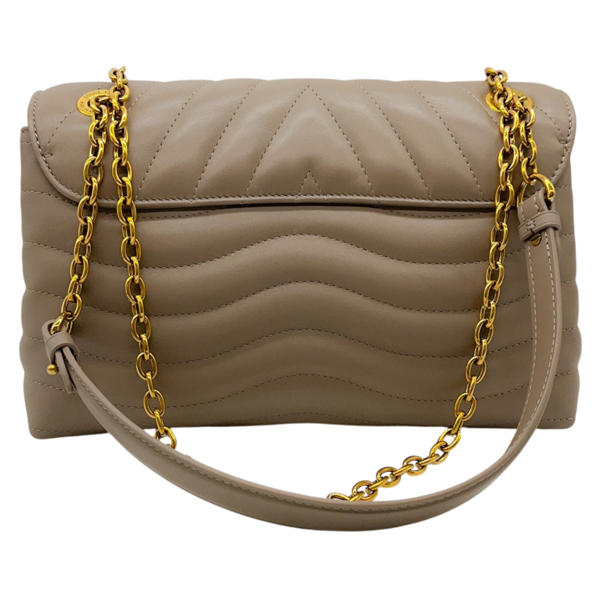 Louis Vuitton Taupe Calfskin New Wave Chain GM Shoulder Bag