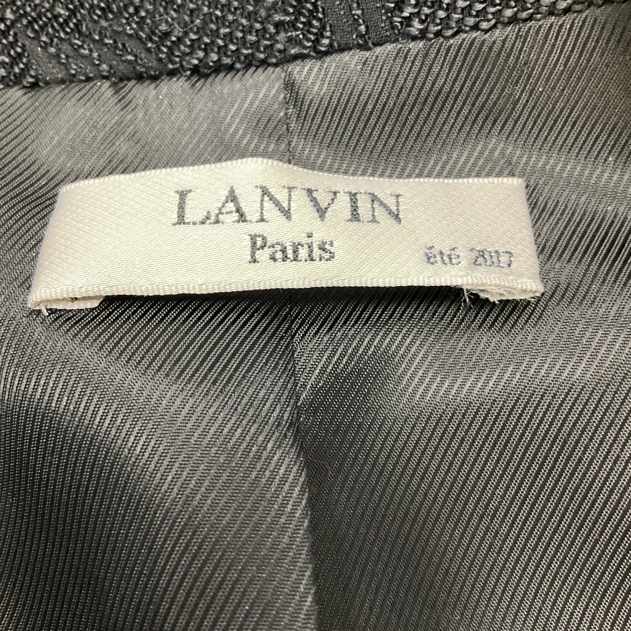 Lanvin Black Textured Floral Jacquard Blazer