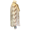 Load image into Gallery viewer, Christian Dior Beige Multi Printed Tie-Neck Sheer Silk Blouse
