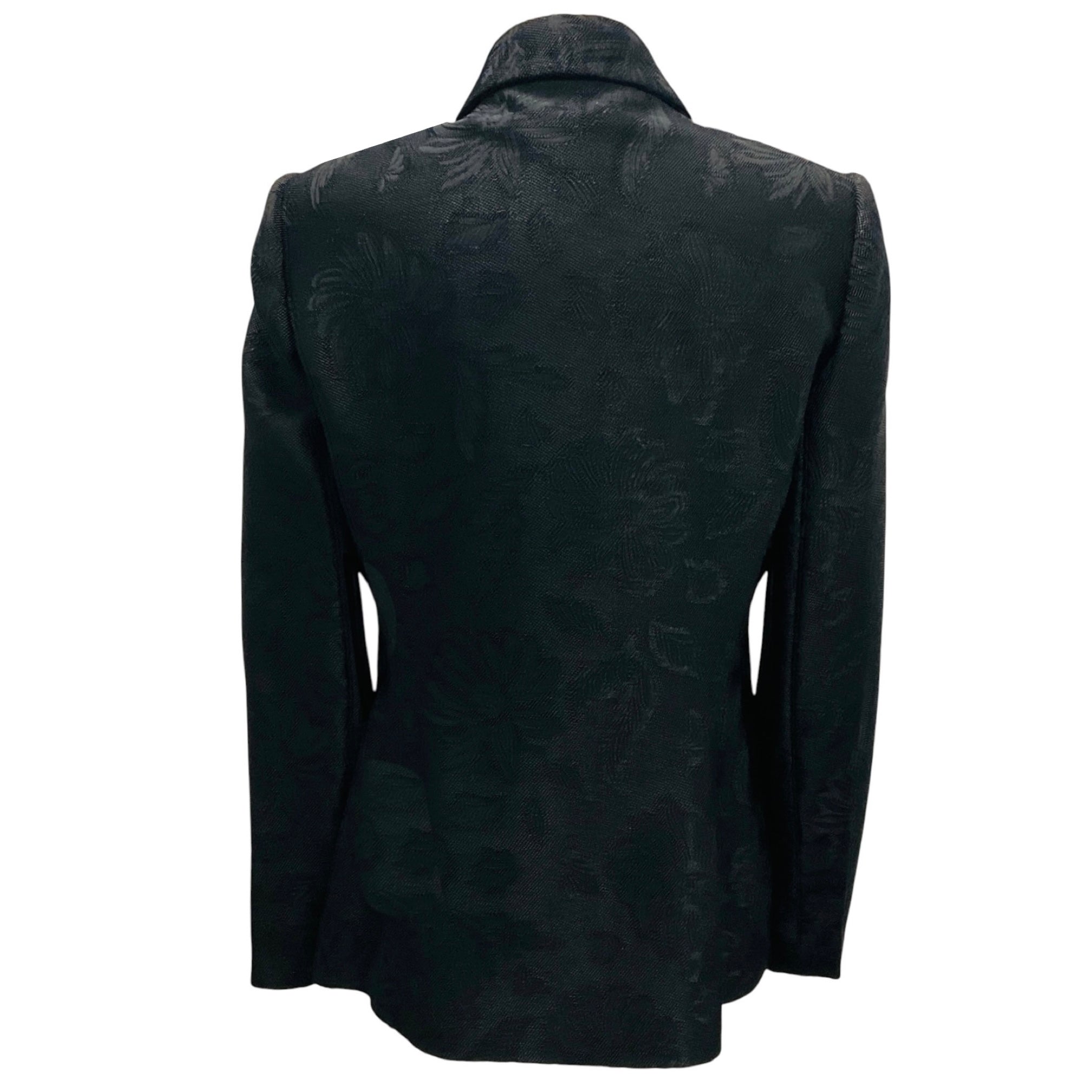 Lanvin Black Textured Floral Jacquard Blazer