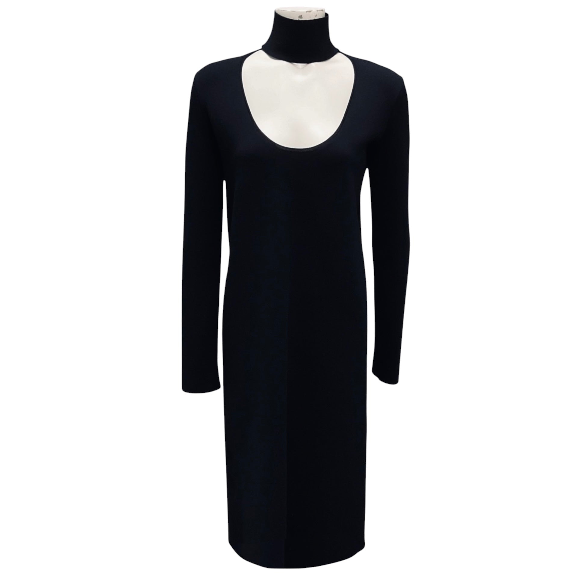 Bottega Veneta Black Pre Fall 2019 Cut Out Collar Knit Dress
