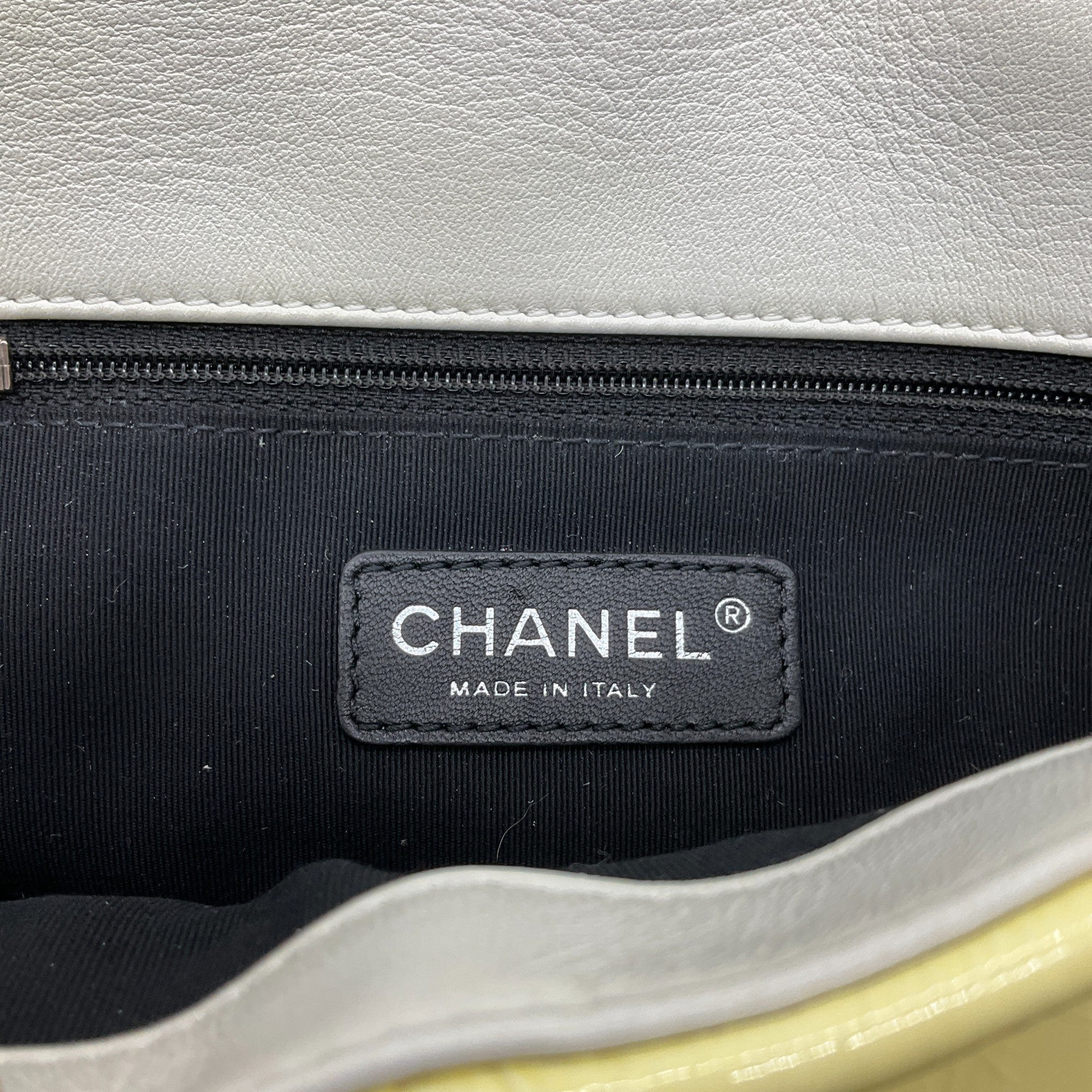 Chanel Yellow / Black  Embroidered Flap Bag