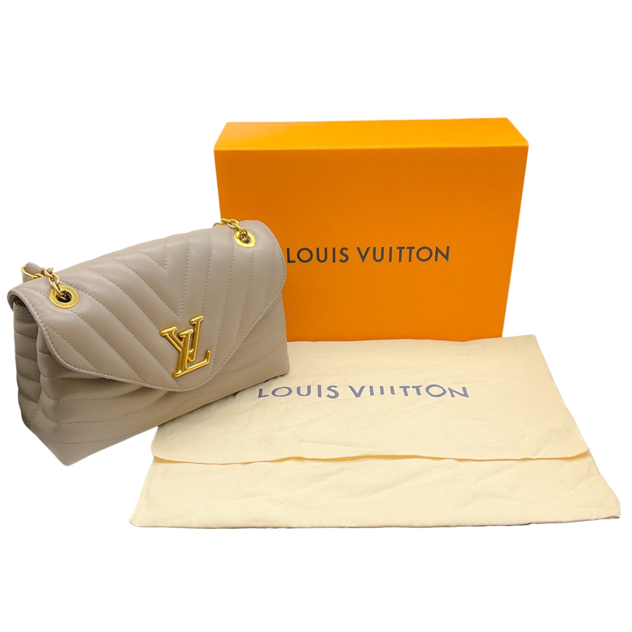 Louis Vuitton Taupe Calfskin New Wave Chain GM Shoulder Bag