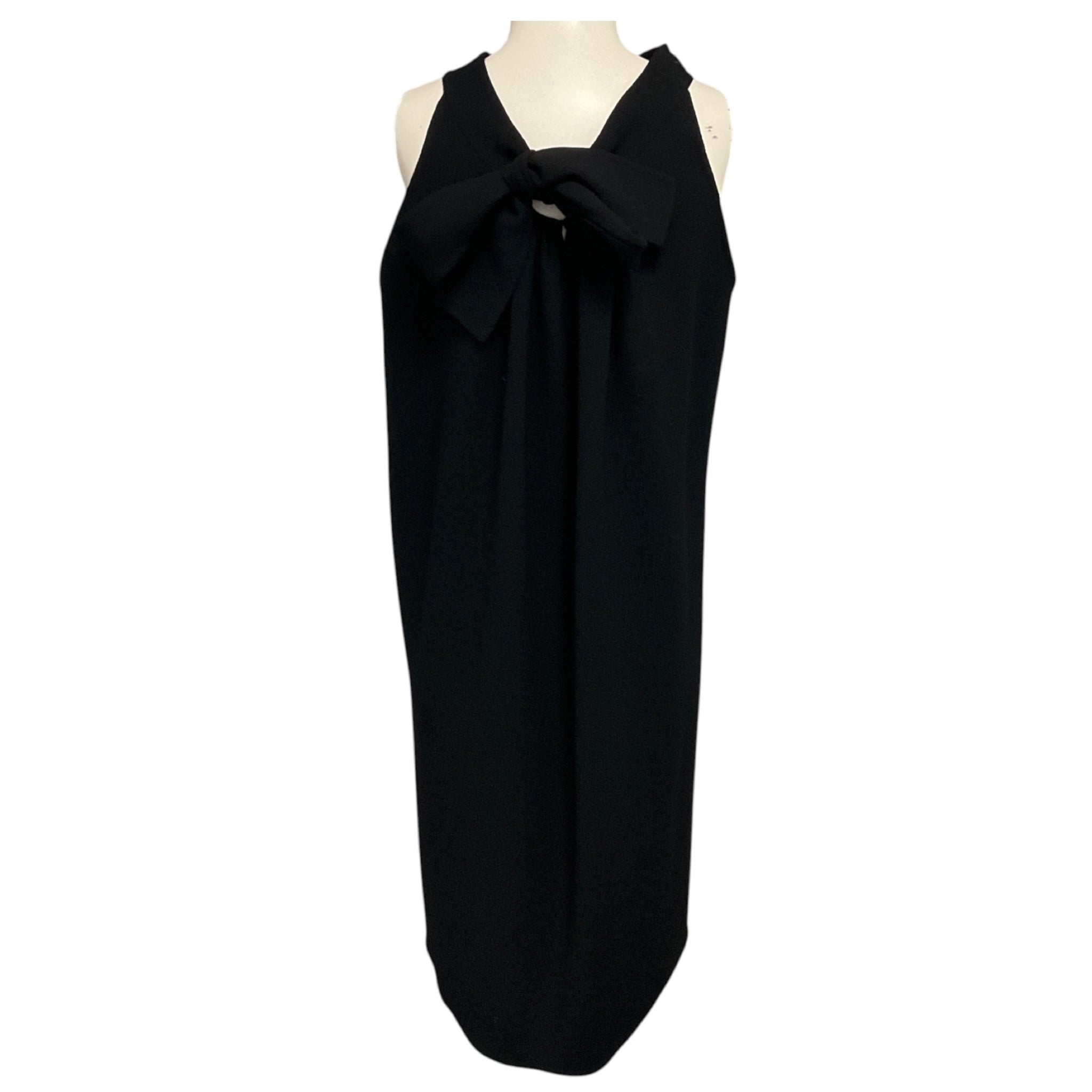 Oscar de la Renta Black Sleeveless Crepe Dress