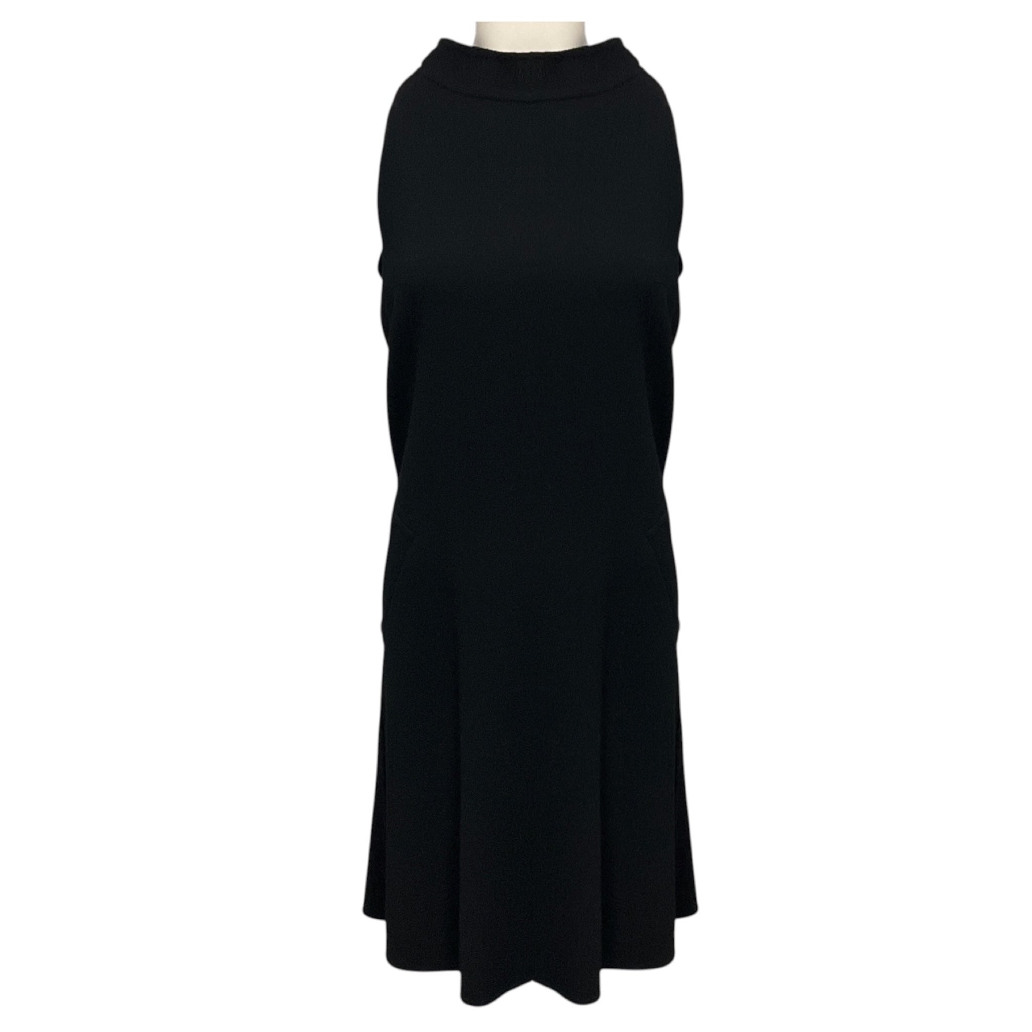 Oscar de la Renta Black Sleeveless Crepe Dress
