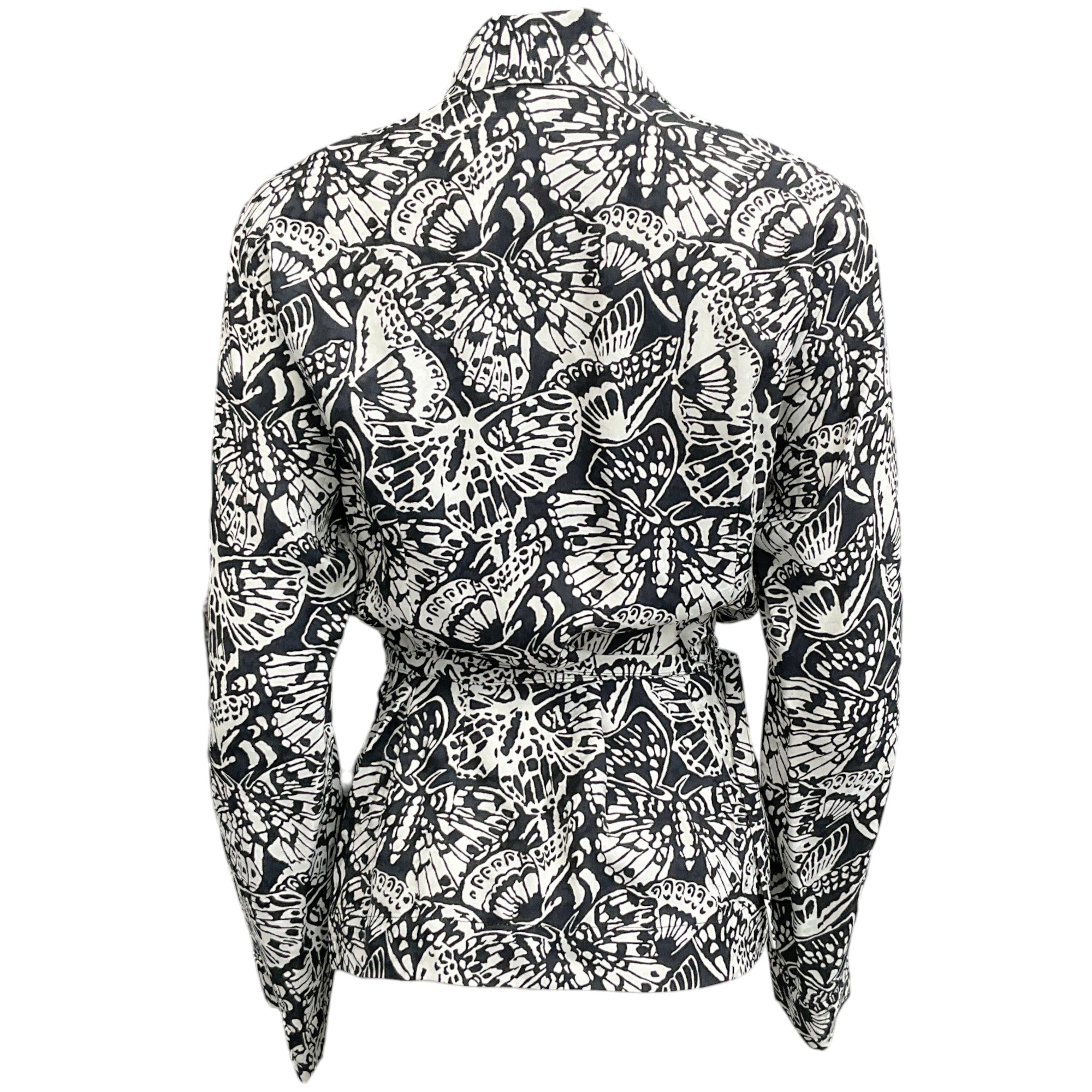 Dries van Noten Black / White Cherry Wrap Blouse