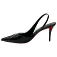 Load image into Gallery viewer, Christian Louboutin Black Patent Leather Posticha 80 Slingback Pumps
