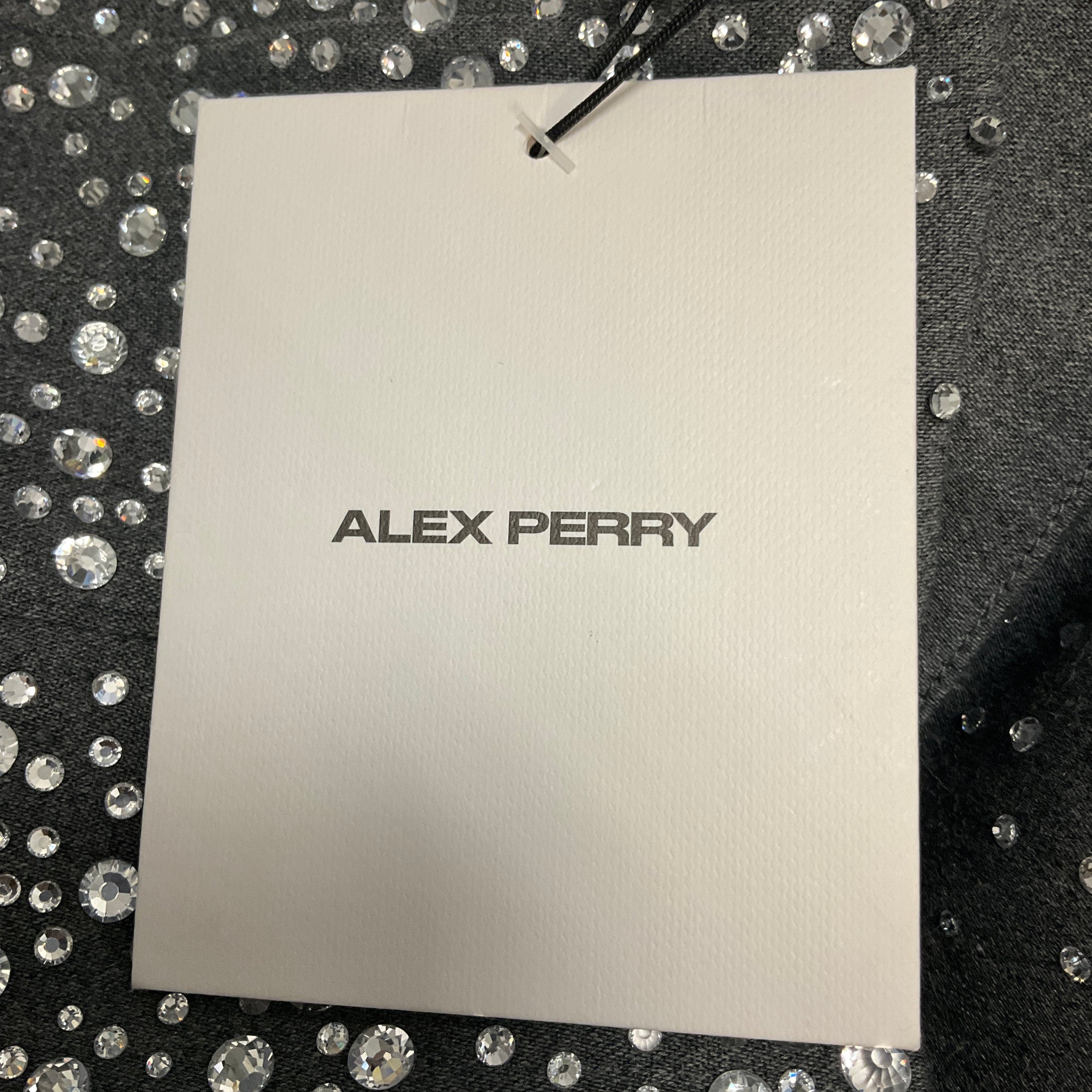 Alex Perry Slate Grey Crystal Suiting Pencil Skirt