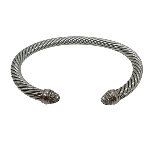 David Yurman Sterling Silver and Diamond 5mm Cable Bracelet