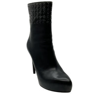 Bottega Veneta Black Leather New VIP Intrecciato Platform Booties
