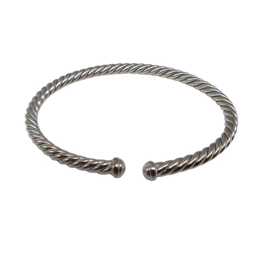 David Yurman 18K White Gold 4mm Cable Flex Bracelet