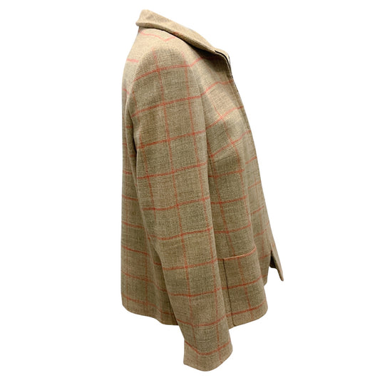Akris Tan Multi Plaid Wool Jacket