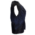 Load image into Gallery viewer, J. Mendel Navy Blue / Black Fur Vest
