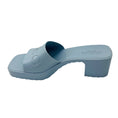 Load image into Gallery viewer, Gucci Light Blue Rubber Logo Platform Slide Sandals
