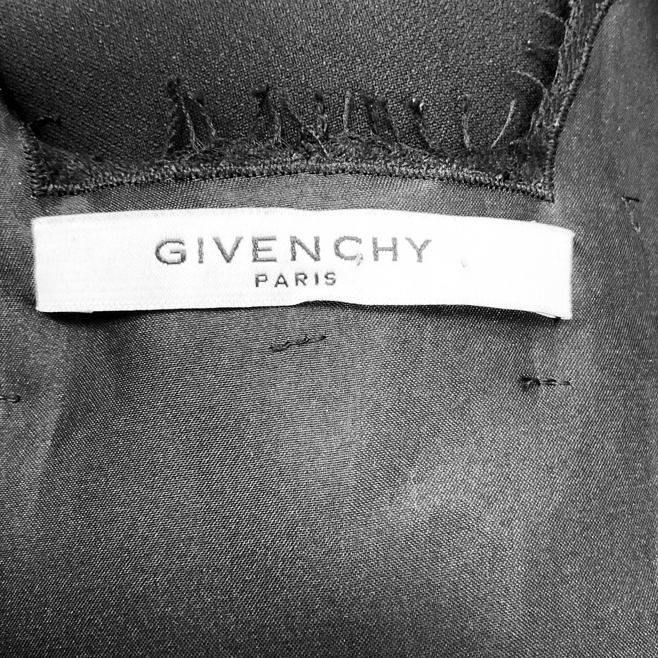Givenchy Black Pleated Sleeveless Lace Cocktail Dress
