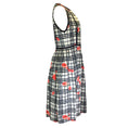 Load image into Gallery viewer, Lela Rose Black / White Floral Printed Checkered Sleeveless Midi Dress
