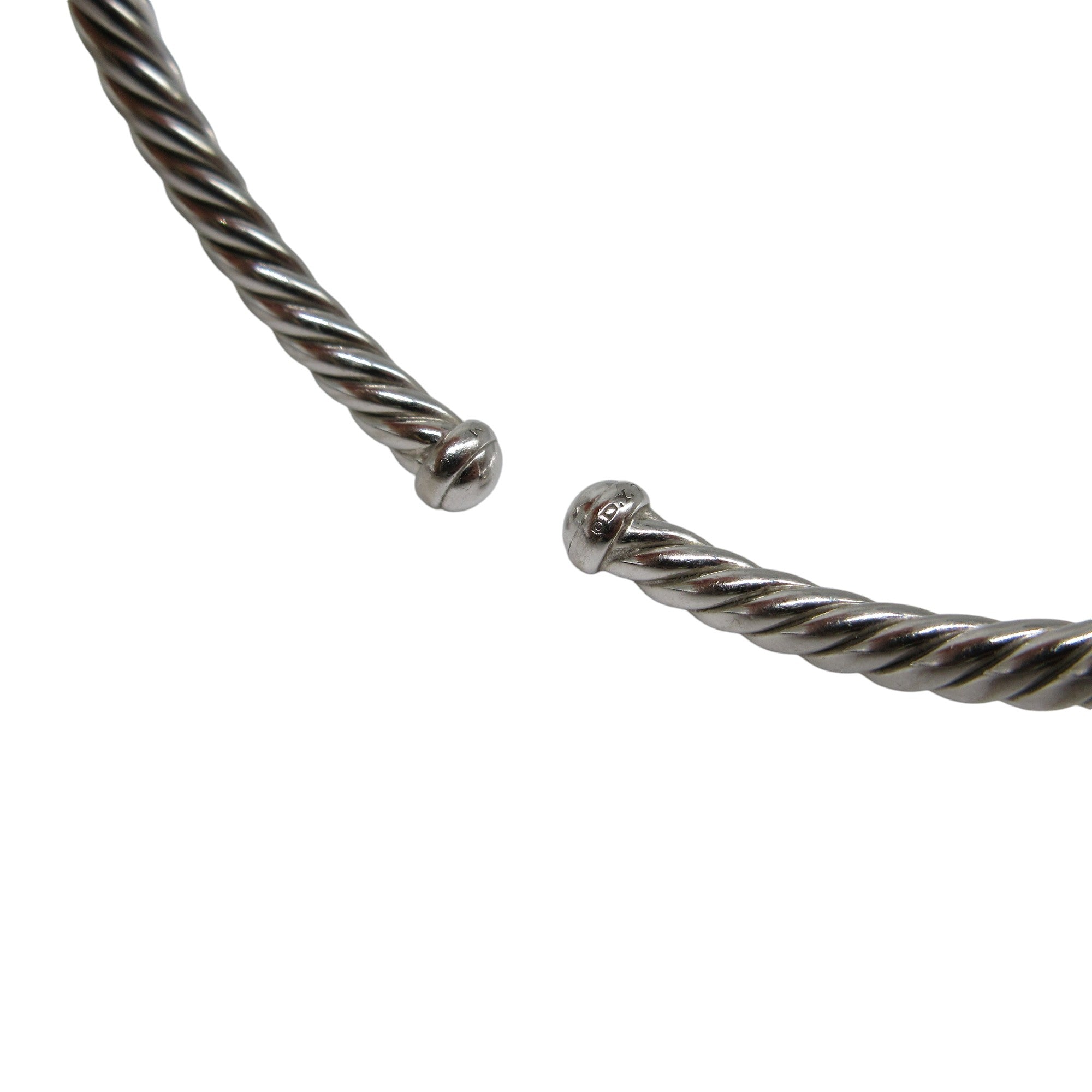 David Yurman 18K White Gold 4mm Cable Flex Bracelet