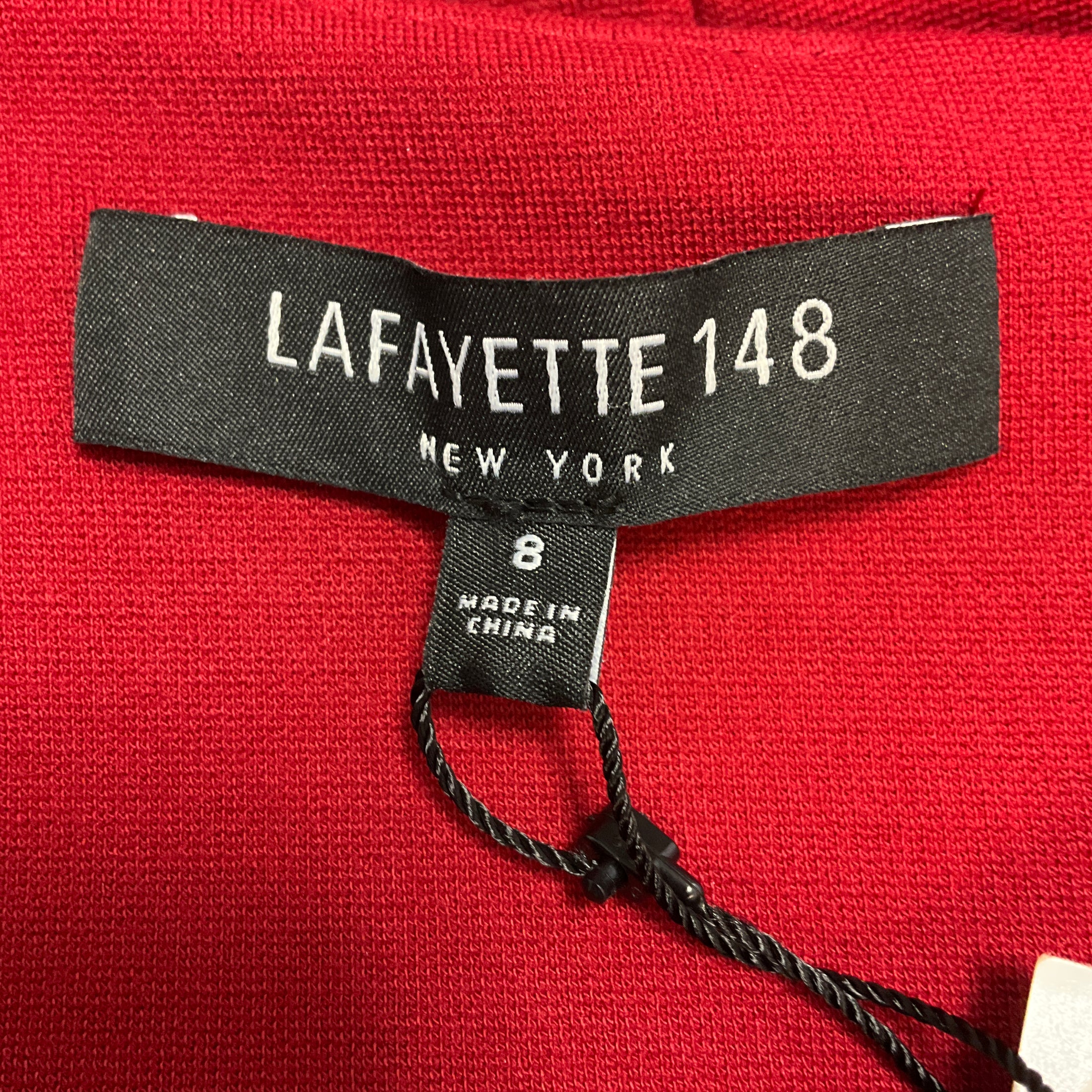Lafayette 148 New York Ruby Red Viscose Stretch Midi Dress