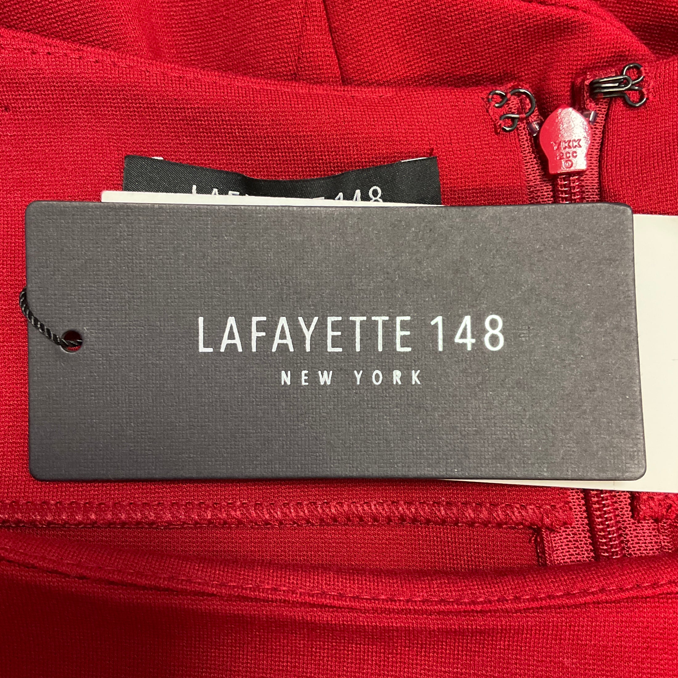 Lafayette 148 New York Ruby Red Viscose Stretch Midi Dress