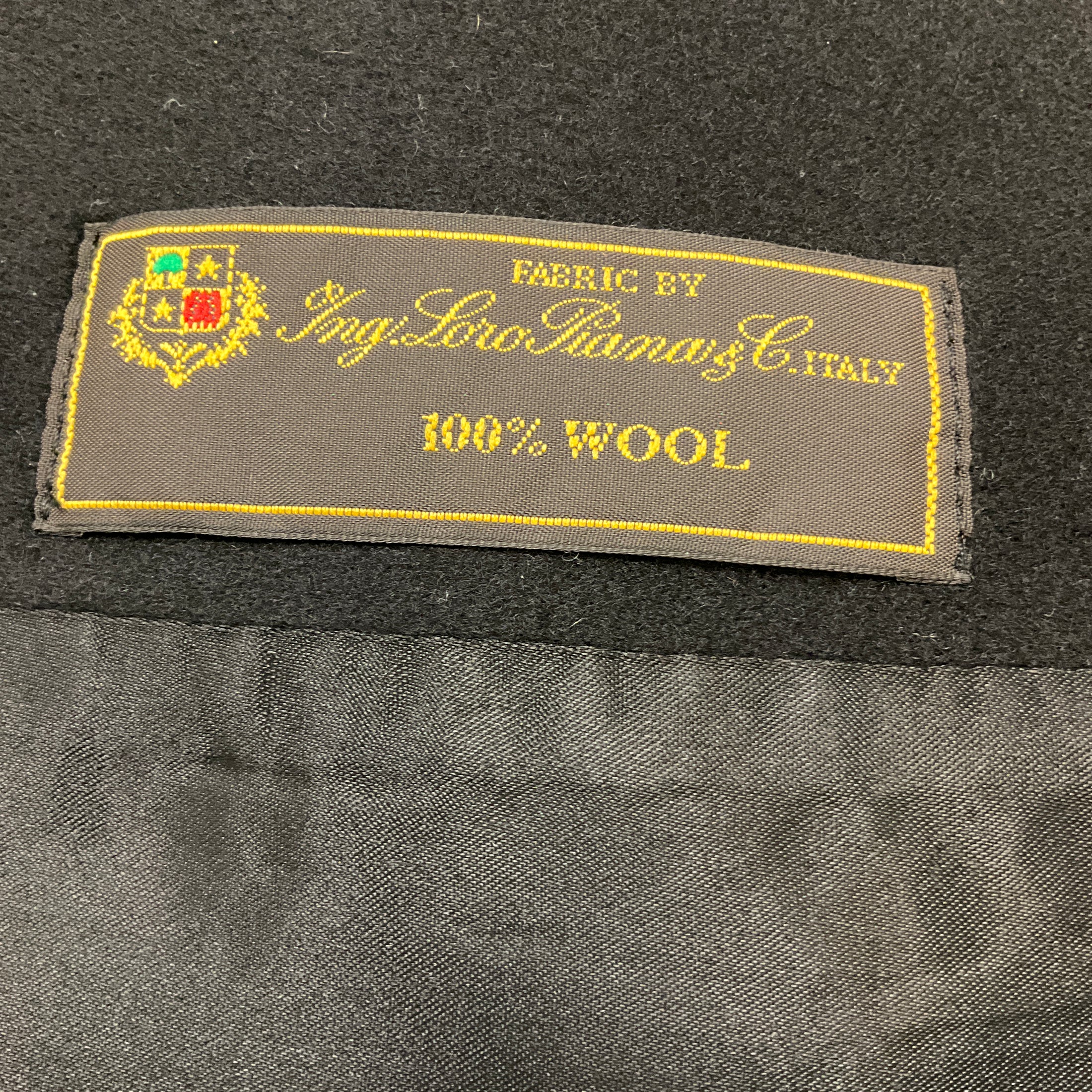 Fleurette Black Button Front Mid Length Wool Coat