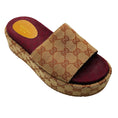 Load image into Gallery viewer, Gucci Beige / Brick Red GG Monogram Slide Sandal
