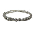 Load image into Gallery viewer, David Yurman Diamond Studded Sterling Silver Hinged Bracelet
