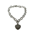 Load image into Gallery viewer, David Yurman Diamond Studded Heart Charm Sterling Silver Bracelet
