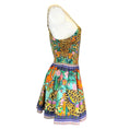 Load image into Gallery viewer, Camilla Multicolored Rhinestone Embellished Printed Cotton Mini Dress
