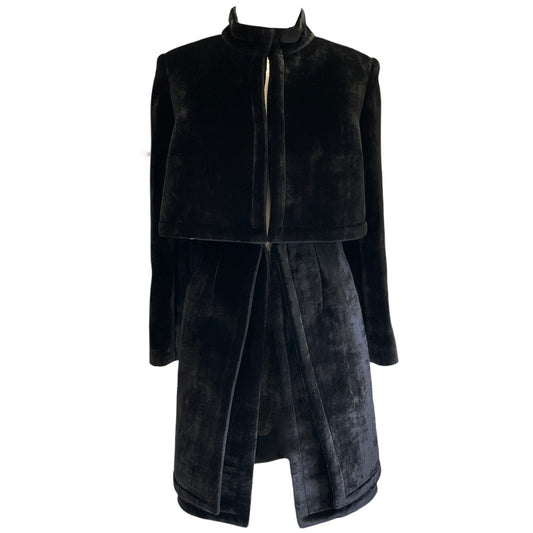 Brandon Maxwell Black Structured Velvet Coat