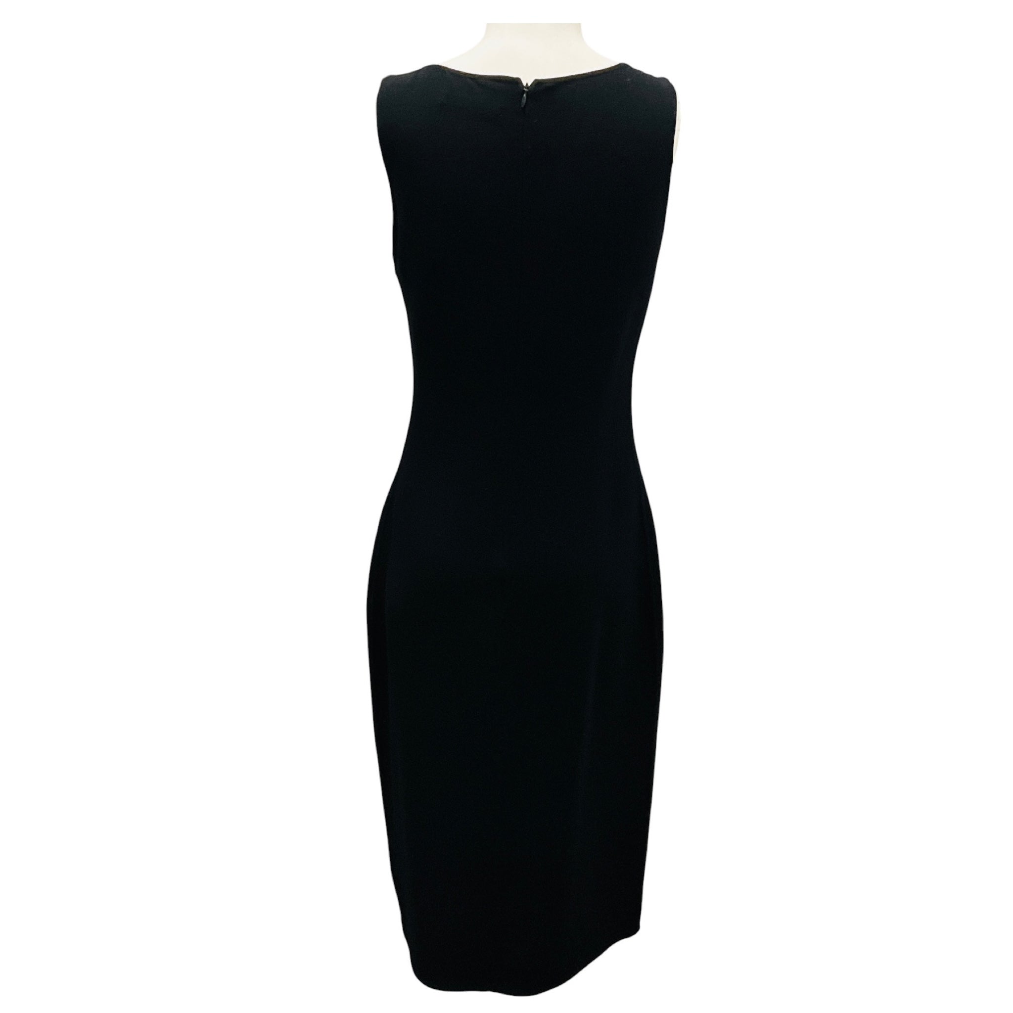 Celine Vintage Black Sleeveless Sheath Midi Dress