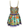 Load image into Gallery viewer, Camilla Multicolored Rhinestone Embellished Printed Cotton Mini Dress
